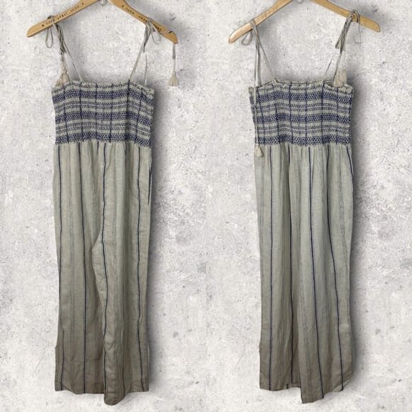 NWT Madewell Smocked Linen Jumpsuit Pockets 2020 New With Tags Size Small Boho S - Picture 4 of 16